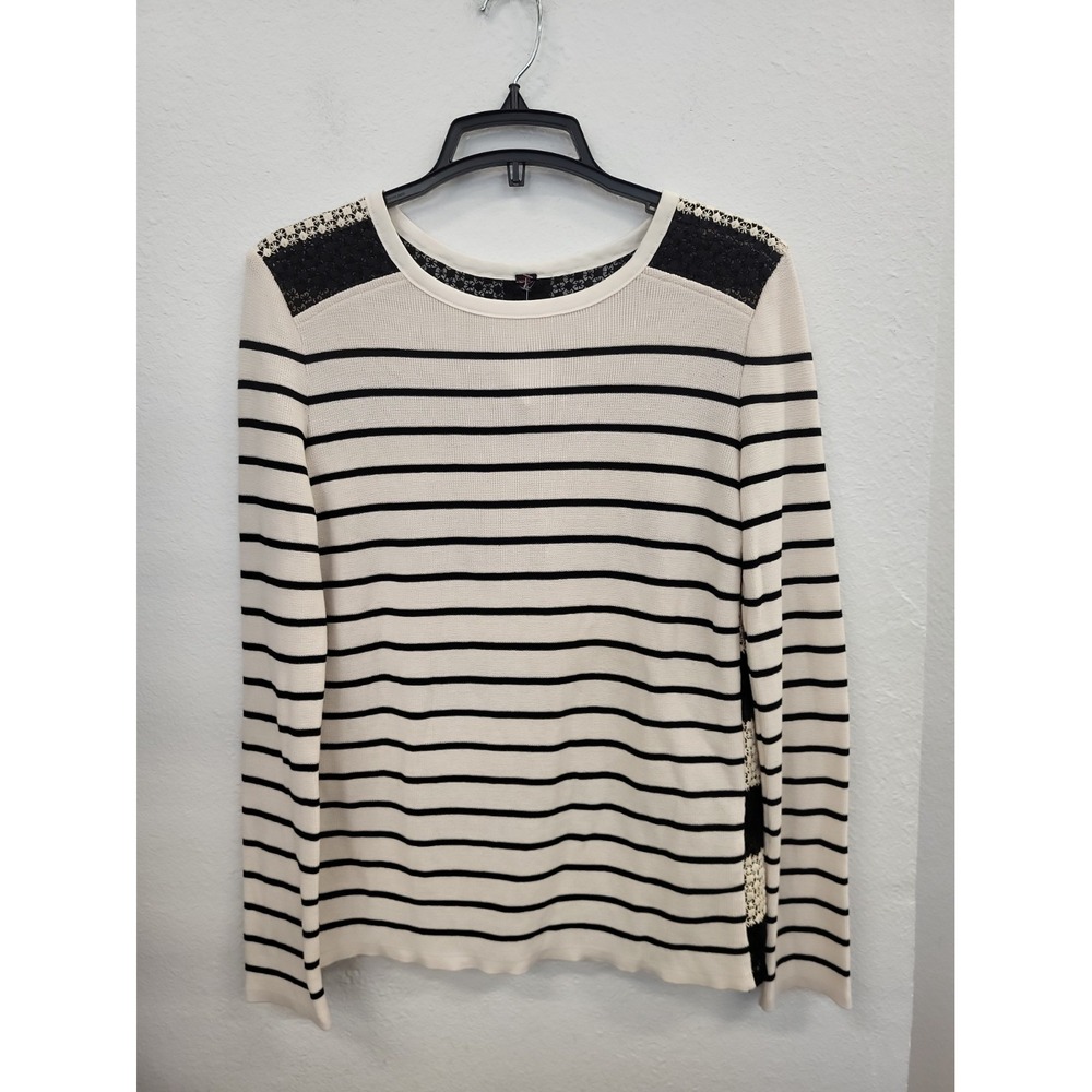 Marc Cain Knit Striped Long Sleeve Top, Beige/Black, Size N3